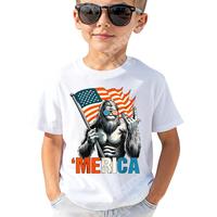 Merica Rock American Flag Youth Shirt, Patriotic 4th Of July T-Shirt, Youth Shirt