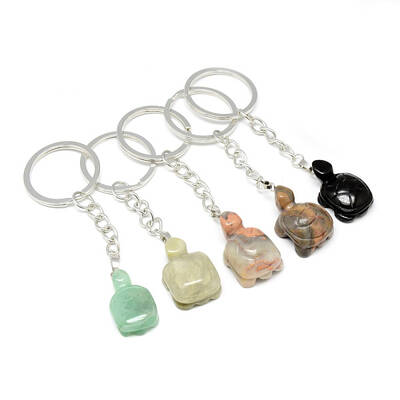 Synthetic & Natural Gemstone Keychain