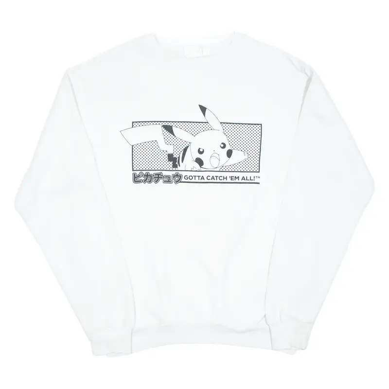 POKEMON Pikachu Mens Sweatshirt White S