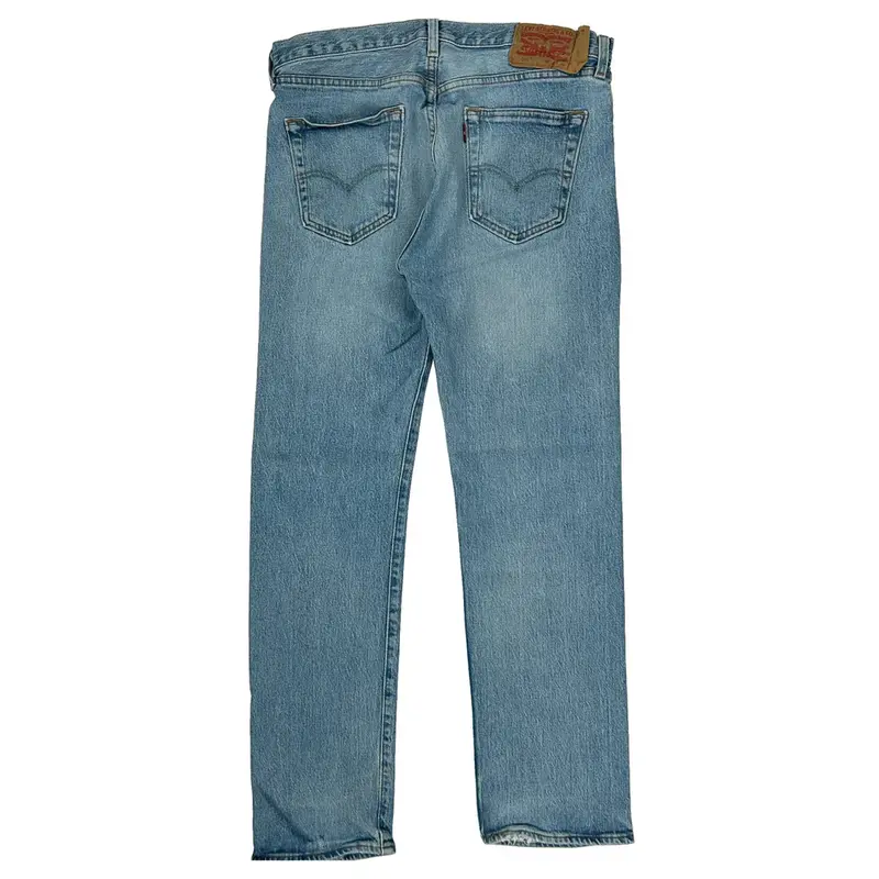 501 Levis Jeans - 32W 30L Light Wash Cotton Blend