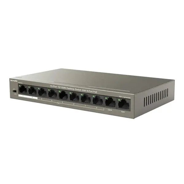 Tenda TEF1110P-8-63W | 10-Port 10/100M Desktop Switch with 8-Port PoE