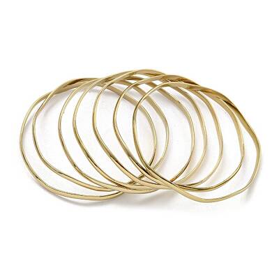 7Pcs PVD Vacuum Plating 202 Stainless Steel Bangle Sets