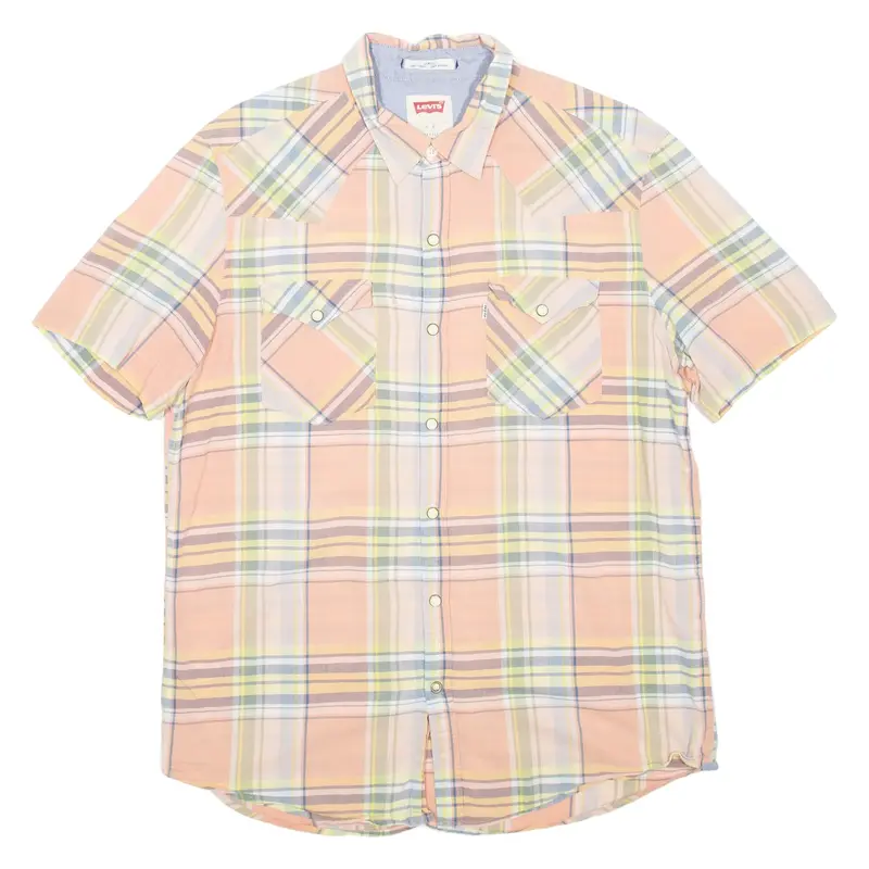 LEVI'S Slim Fit Mens Shirt Pink Check L