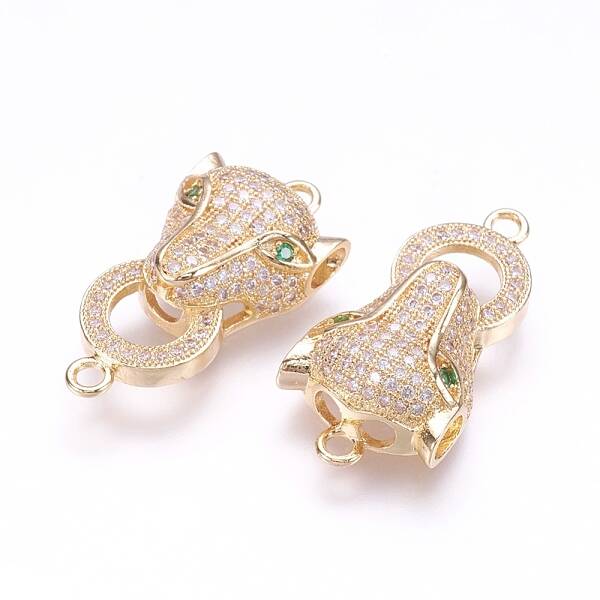 Brass Micro Pave Cubic Zirconia Links