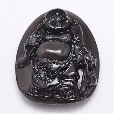 Natural Ice Rainbow Obsidian Carven Pendants