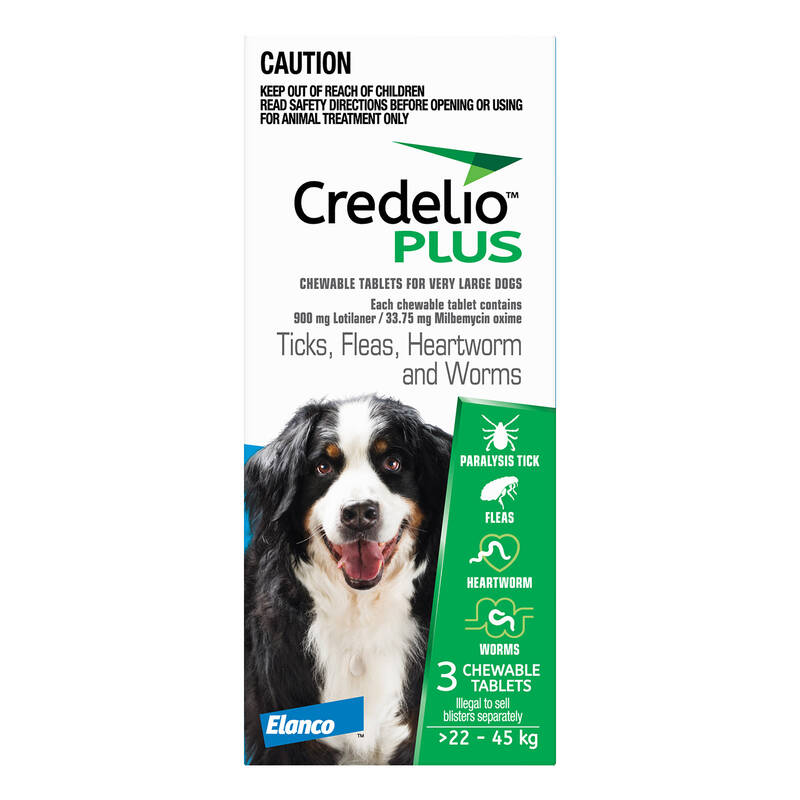 Credelio Plus For Extra Large Dog 22-45kg Blue 12 Chews
