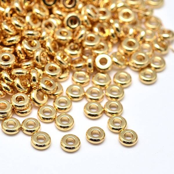 Brass Flat Round Spacer Beads