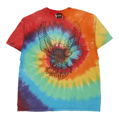 Rapid City, South Dakota Harley Davidson Tie-Dye T-Shirt - XL Multicoloured Cotton