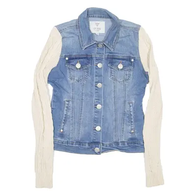GUESS Womens Denim Jacket Blue S