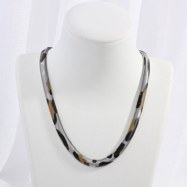 304 Stainless Steel Leopard Print Snake Chain Necklaces for Women
