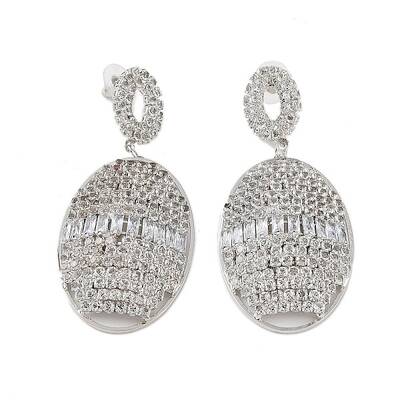Brass Micro Pave Cubic Zirconia Stud Earrings