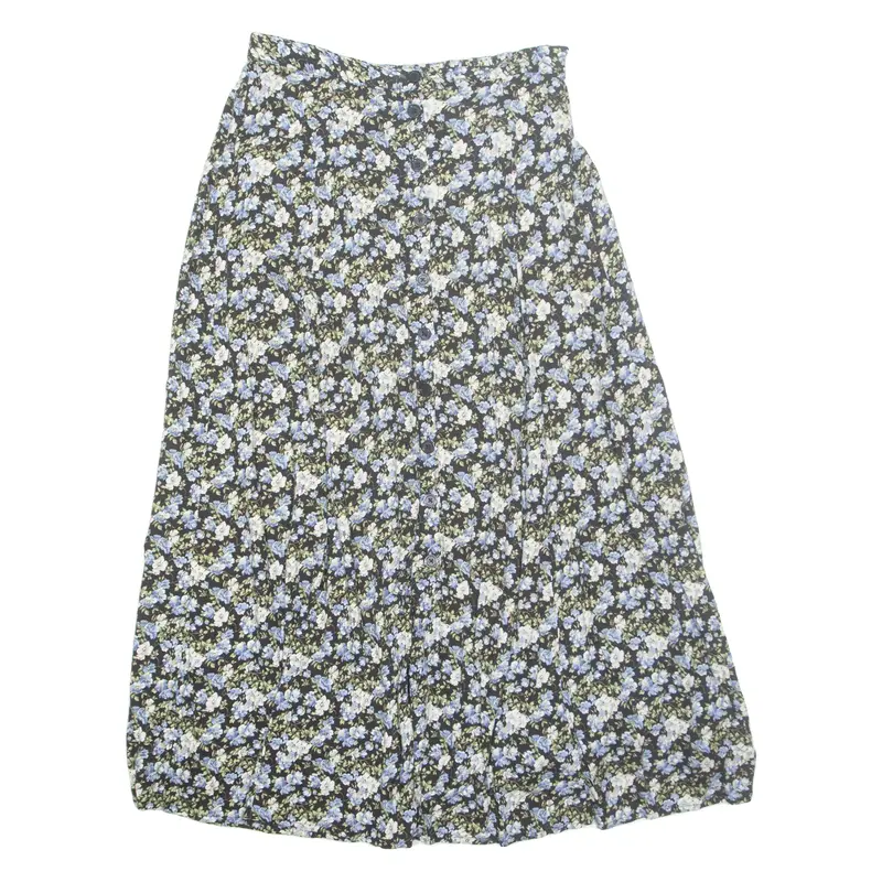 ERA Womens A-Line Skirt Blue Long Floral L