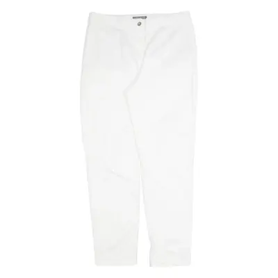 LAURA ASHLEY Chino Womens Trousers White Slim Tapered W32 L30