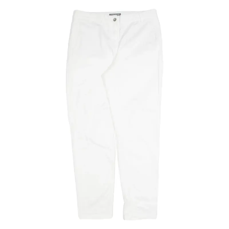 LAURA ASHLEY Chino Womens Trousers White Slim Tapered W32 L30