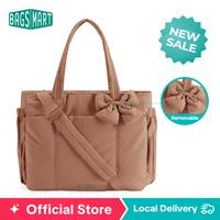 【NEW IN】BAGSMART Women's Bow Tote Bag - Lightweight Puffy Handbag with Multiple Compartments for Travel Work Beach Gym Re...