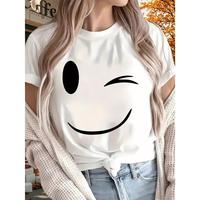 Happy 2025 New Women'S Pure Printed T-shirt, Short Sleeved, Suitable for All Seasons, Suitable for Outdoor, Home, and Sports ...