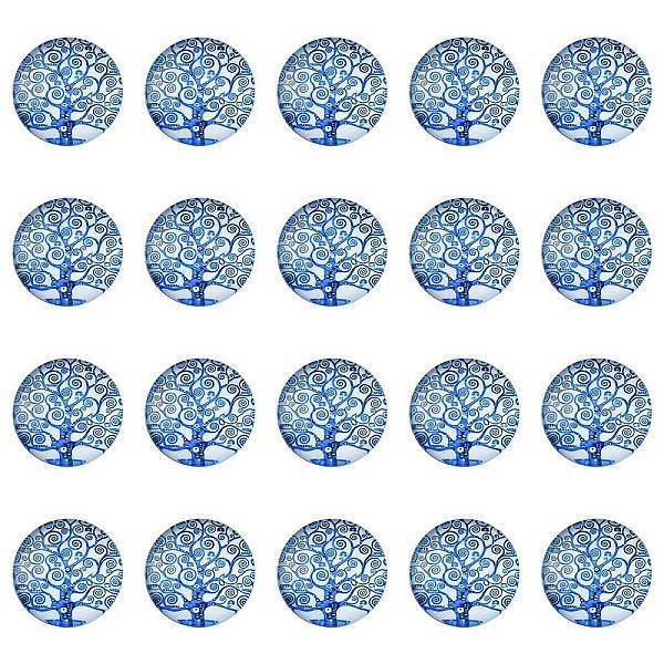 Half Round/Dome Tree Pattern Glass Flatback Cabochons for DIY Projects