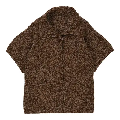 1980s Unbranded Cardigan - XL Brown Acrylic Blend