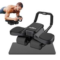 RELIFE REBUILD YOUR LIFE 2025 New 4-Wheel Ab Roller with Knee Mat, Automatic Rebound 2 in 1 Ab Roller with Widened Elbow Supp...