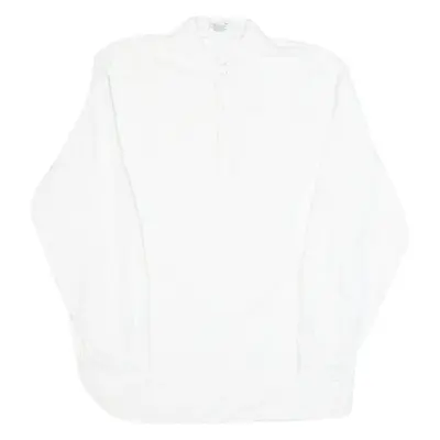 ASHANTI Mens Plain Shirt White Long Sleeve S