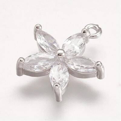 Brass Micro Pave Cubic Zirconia Pendants