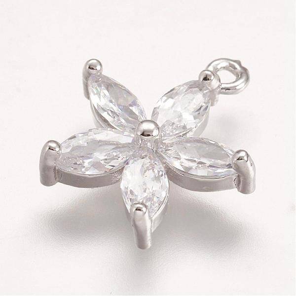 Brass Micro Pave Cubic Zirconia Pendants