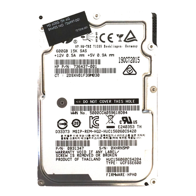 736997-001 HP 600GB 12Gb/s SAS 15000 2.5-inch 128MB Hard Drive
