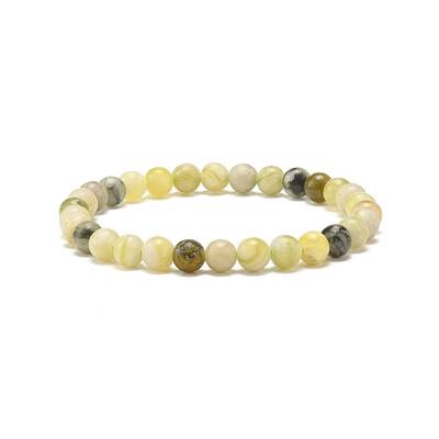 Natural Qinghua Jade Round Beaded Stretch Bracelet