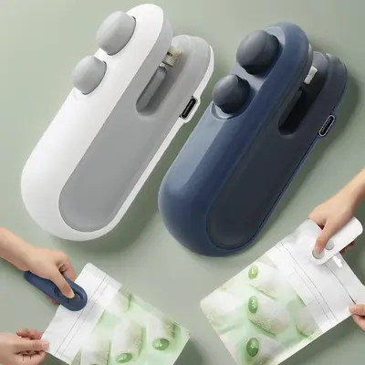 2 in 1 Mini Sealing & Cutting Machine, 1 Count Portable USB Rechargeable Snack Bag Sealing Machine, Handheld Heat Sealing D...