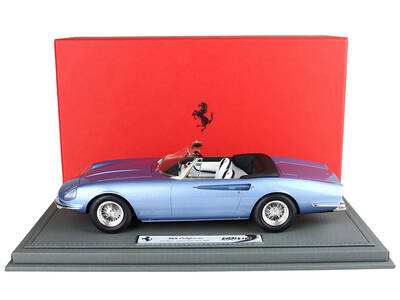 1966 Ferrari 365 California Convertible S/N 08347 Geneve Motor Show Light Blue Metallic with DISPLAY CASE Limited Edition to ...