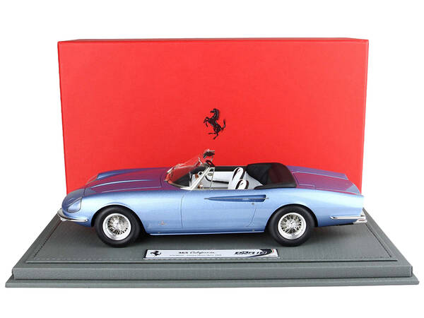 1966 Ferrari 365 California Convertible S/N 08347 Geneve Motor Show Light Blue Metallic with DISPLAY CASE Limited Edition to ...