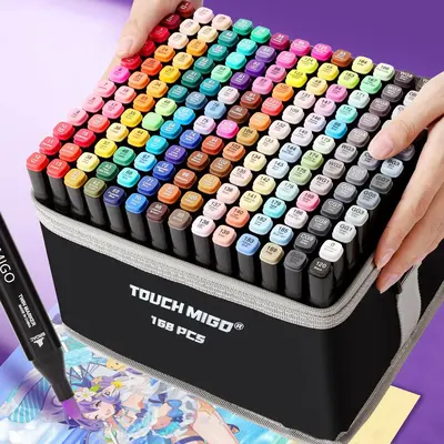 Colorful Marker Pen Set, 1 Set Students Art Markers Pen, Sketch Markers for Painting, Drawing, Markers for Crafts Coloring, A...