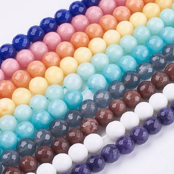 Natural White Jade Bead Strands