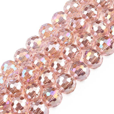 Electroplate Transparent Glass Beads Strands