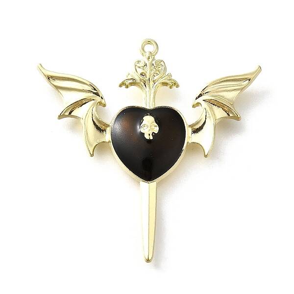 Alloy Black Enamel Gothic Style Pendants