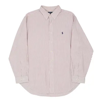 Classic Fit Ralph Lauren Striped Shirt - XL Red Cotton