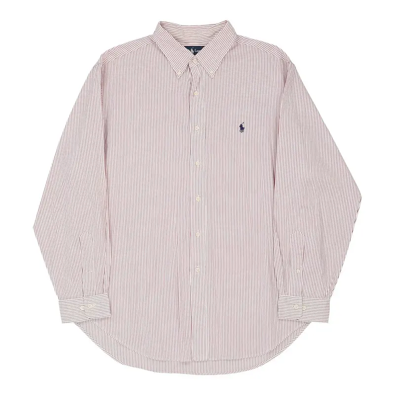 Classic Fit Ralph Lauren Striped Shirt - XL Red Cotton
