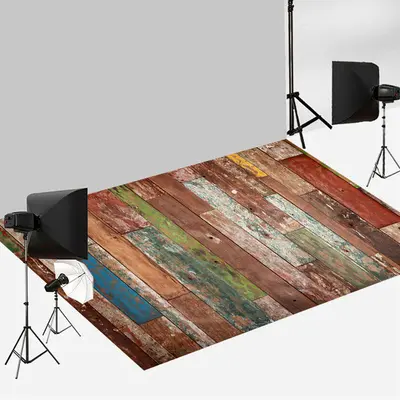 Aperturee Weathered Paint Shabby Wood Photo Floor Backdrop | Photo Floor Drops | Wood Fabric Floor Mat Photography | Floor Ph...