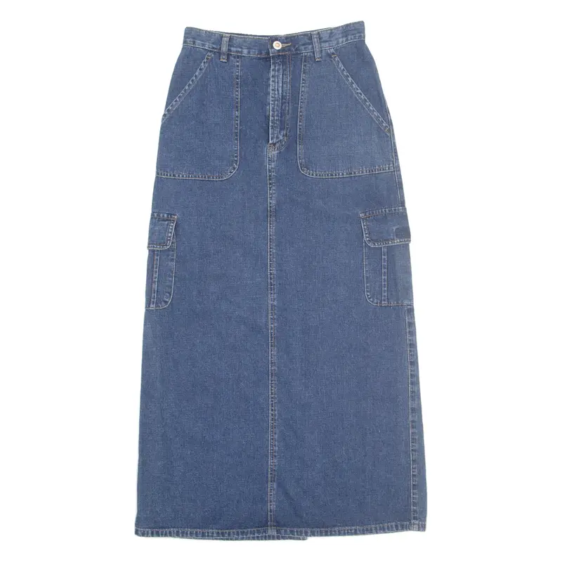 PADDOCKS JEANS Womens A-Line Skirt Blue Long Denim S