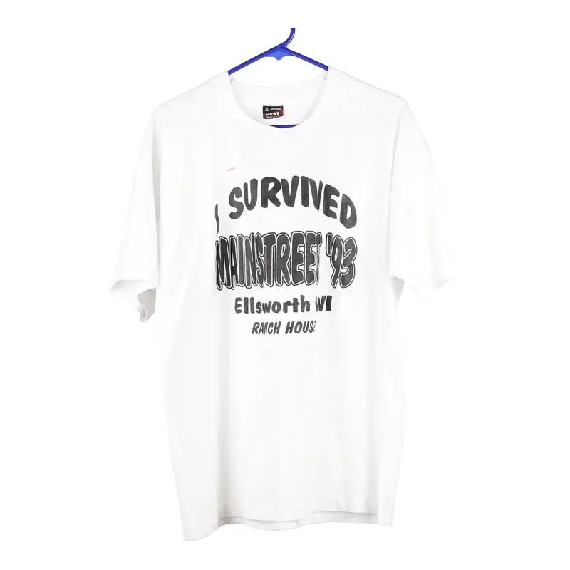 Ellsworth Wisconsin Fruit Of The Loom T-Shirt - XL White Cotton