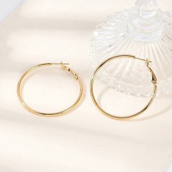 201 Stainless Steel Hoop Earrings