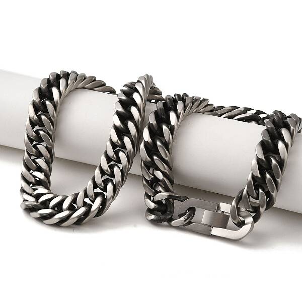 304 Stainless Steel Curb  Chain Necklaces