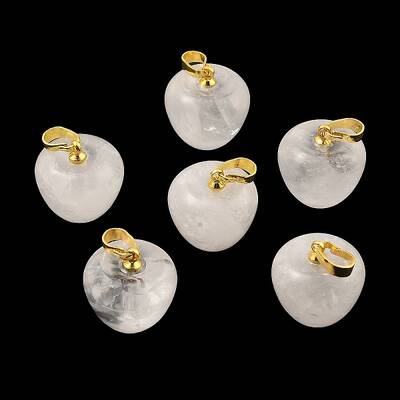 Natural Quartz Crystal Teacher Apple Charms