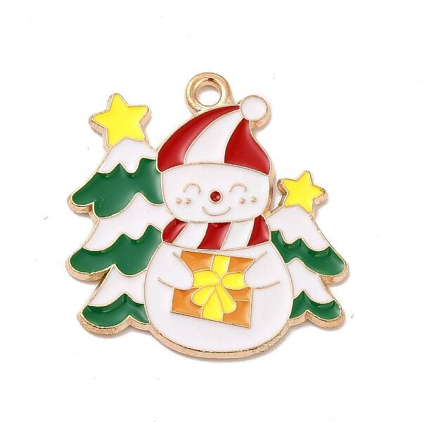 Christmas Theme Alloy Enamel Pendants