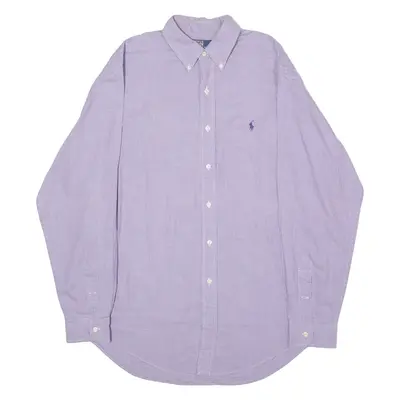 POLO RALPH LAUREN Yarmouth Mens Shirt Purple 90s Houndstooth XL