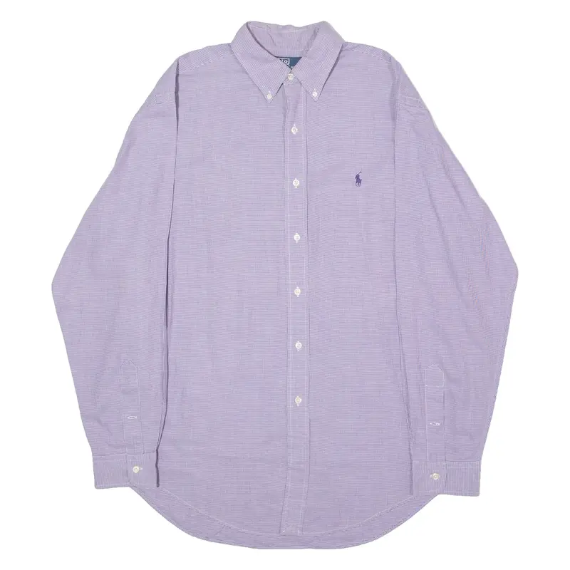 POLO RALPH LAUREN Yarmouth Mens Shirt Purple 90s Houndstooth XL