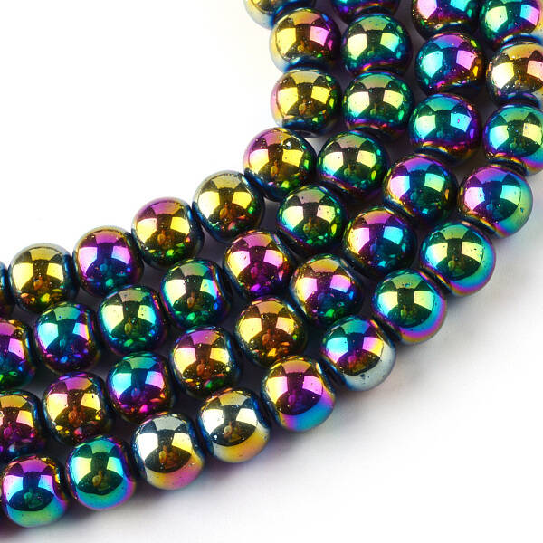 Electroplate Transparent Glass Beads Strands