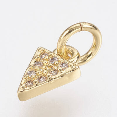 Brass Micro Pave Cubic Zirconia Charms
