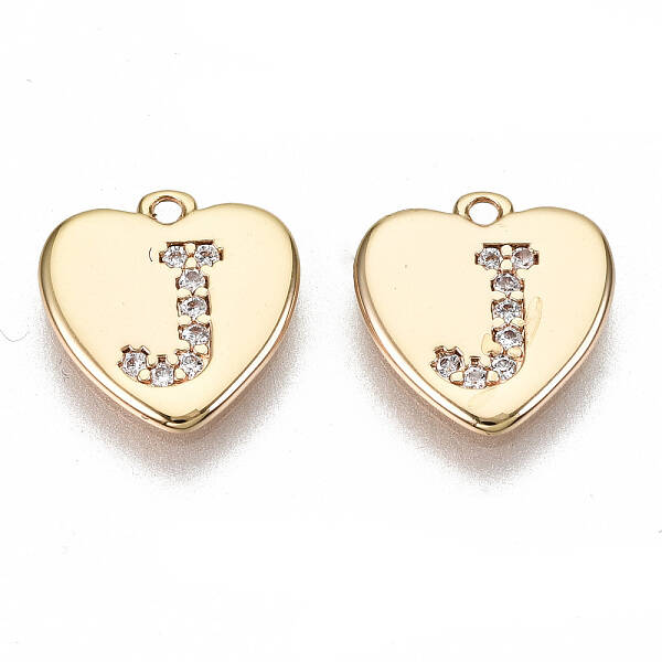 Brass Micro Pave Clear Cubic Zirconia Charms