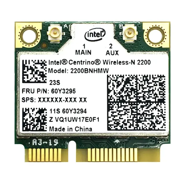 2200BN.HMWWB Intel Centrino Wireless-N 2200 2.4GHz 300Mbps IEEE 802.11b/g/n PCI Express Half Mini Wireless Network Adapter